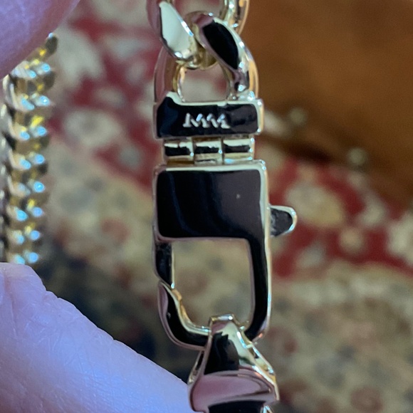 Melinda Maria Julian Cuban Chain 18" Necklace Simulated Diamonds 18K Gold Plated - Picture 4 of 6